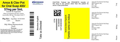 Amox  Clav Pot For Oral Susp 40057mg Per 5ml (Amoxicillin And Clavulanate Potassium 200 And 400 4)