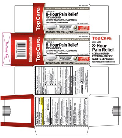 This Is The 100 Count Bottle Carton Label For Topco Acetaminophen Extended-release Tablets, Usp 650 mg. (Apap)