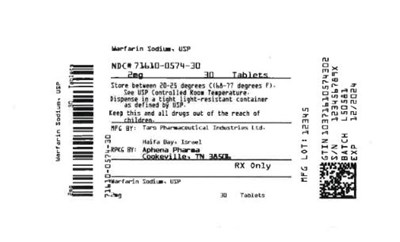 Bottle Label 2 mg - 71610 0574 30