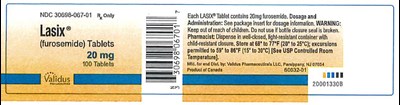 lasix-02.jpg PRINCIPAL DISPLAY PANELNDC 30698-067-01Lasix(furosemide)Tablets20 mg100 TabletsRx Only - lasix 02
