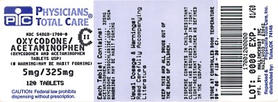 1700.jpg image of 5 mg/325 mg label - 1700