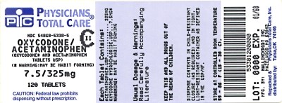 Image Of 7.5 mg/325 mg Label (5338)