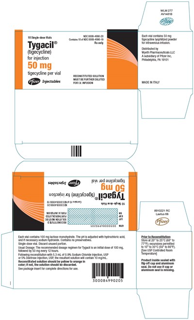 tygacil-03.jpg Principal Display Panel - 50 mg Vial Carton - tygacil 03