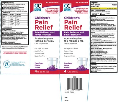 Acetaminophen 160 mg (Childrens Acetaminophen Dye Free Grape 1)