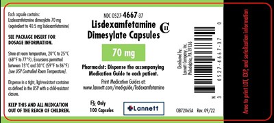 70 mg - lisdexamfetamine dimesylate capsules 16