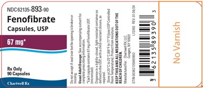 image description - fenofibrate caps 67mg bottel label