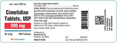 Cimetidine Tablets 200 mg Bottle Label (Image01)