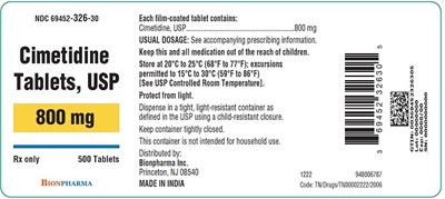 Cimetidine Tablets 800 mg Bottle Label (Image08)