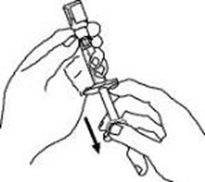 12.	Turn The Enbrel Vial Upside Down.  Hold The Syringe At Eye Level And Slowly Pull The Plunger Down To The Unit Markings On The Side Of The Syringe That Correspond With Your/your Child’s Dose.  For Adult Patients, Remove The Entire Volume (1 mL), Unless Otherwise Instructed By Your Healthcare Provider.  Be Careful Not To Pull The Plunger Completely Out Of The Syringe.  Some White Foam May Remain In The Enbrel Vial.  This Is Normal. (Enbrel 2b)