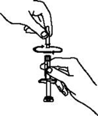 15.	Continue To Hold The Barrel Of The Syringe.  With Your Free Hand, Twist The 27 Gauge Needle Onto The Tip Of The Syringe Until It Fits Snugly.  Do Not Remove The Needle Cover From The Syringe.  Place The Syringe On Your Flat Work Surface Until You Are Ready To Inject Enbrel. (Enbrel 2e)