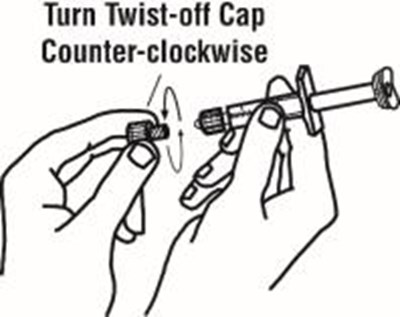 6.	Remove The Twist Off Cap From The Prefilled Diluent Syringe By Turning Counter Clockwise.  Do Not Touch Or Bump The Plunger.  Doing So Could Cause The Liquid To Leak Out.  You May See A Drop Of Liquid When Removing The Cap.  This Is Normal.  Place The Cap On Your Flat Work Surface.  Do Not Touch The Syringe Tip. (Enbrel 31)