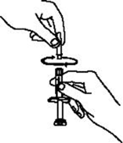 7.	Continue To Hold The Barrel Of The Syringe.  With Your Free Hand, Twist The 25 Gauge Needle Onto The Tip Of The Syringe Until It Fits Snugly.  Place The Syringe On Your Flat Work Surface. (Enbrel 32)