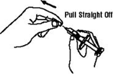 9.	Pick Up The Syringe From Your Flat Work Surface.  Hold The Barrel Of The Syringe With One Hand, And Pull The Needle Cover Straight Off.  To Avoid Damaging The Needle, Do Not Twist Or Bend The Needle Cover While You Are Removing It.  Do Not Touch The Needle Or Allow It To Touch Any Surface.  Do Not Touch Or Bump The Plunger.  Doing So Could Cause The Liquid To Leak Out. (Enbrel 34)