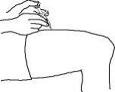 4.	When The Needle Is Completely Inserted Into The Skin, Let Go Of The Skin That You Are Holding.  With Your Free Hand, Hold The Syringe Near Its Base To Stabilize It.  Then Push The Plunger To Inject All Of The Enbrel Solution At A Slow, Steady Rate. (Enbrel 3f)