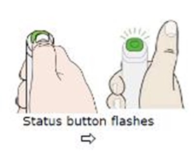 To Start Injection:press And Release The Green Status Button. (Enbrel 5a)