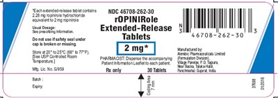 ropinirole-2mg.jpg 2 mg 30's HDPE Bottle Pack - ropinirole 2mg