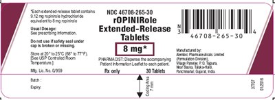 ropinirole-8mg.jpg 8 mg 30's HDPE Bottle Pack - ropinirole 8mg