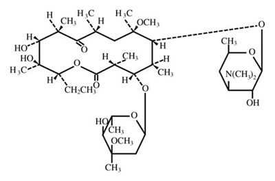 clarithromycin-tab-stucture.jpg Chemical structure for clarithromycin - clarithromycin tab stucture