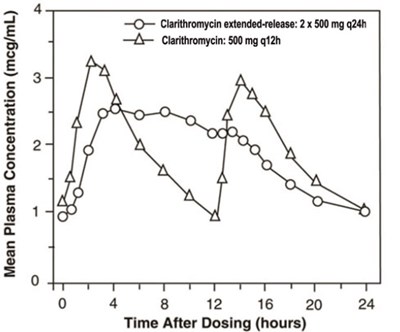 clarithromycin-tabs-steady-graph.jpg Steady State Graph - clarithromycin tabs steady graph