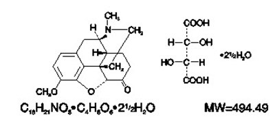 The Structural Formula For Hydrocodone Bitartrate. (Hydrocodone Bitartrate And Acetaminophen 5mg 325mg 1)