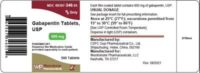 gabapenin-06.jpg PRINCIPAL DISPLAY PANEL - 600 mg Tablet Bottle Label - gabapenin 06