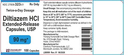 90mg_100 Caps (Diltiazem Hydrochloride Extended Release Capsulesu 6)