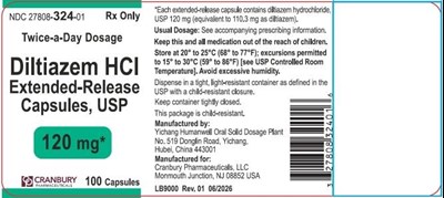 120mg_100 Caps (Diltiazem Hydrochloride Extended Release Capsulesu 7)