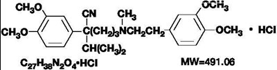 The structural formula of verapamil hydrochloride - image 1