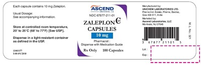 zal-10mg-cap-cnt-lbl.jpg Zaleplon Capsule 10 mg - Container Label - zal 10mg cap cnt lbl