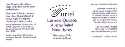 Lemon Quince Spray Bottle Label (Lemquis01)
