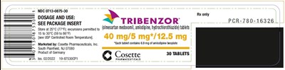 tribenzor-07.jpg PRINCIPAL DISPLAY PANEL NDC 0713-0875-30 TRIBENZOR (olmesartan medoxomil, amlodipine, hydrochlorothiazide) tablets 40 mg/5 mg*/12.5 mg 30 Tablets Rx only - tribenzor 07