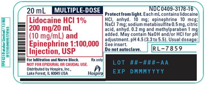 lidocaine-10.jpg PRINCIPAL DISPLAY PANEL - 20 mL Vial Tray - 3178 - lidocaine 10