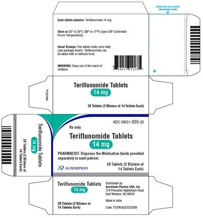 teriflunomide-fig6.jpg PACKAGE LABEL-PRINCIPAL DISPLAY PANEL - 14 mg - 28 Tablets (2 Blisters of 14 Tablets Each) - teriflunomide fig6