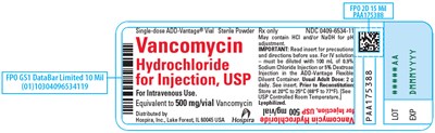 vancomycin-13.jpg PRINCIPAL DISPLAY PANEL - 500 mg Vial Label - vancomycin 13