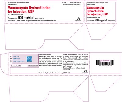 vancomycin-14.jpg PRINCIPAL DISPLAY PANEL - 500 mg Vial Tray - vancomycin 14