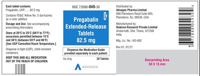 pregabalin-er-tab-82pt5mg-30s-labels.jpg Pregabalin Extended-Release tablets, 82.5 mg - NDC 72888-049-30 - 30 Tablets Container Label - pregabalin er tab 82pt5mg 30s labels