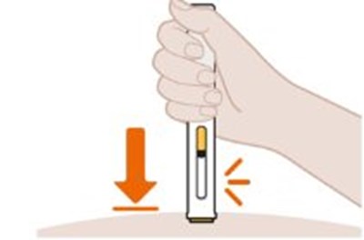 2. Position The Pen At The Injection Site And Press Firmly To Start The Injection (Exdensur Spl Graphic 03)