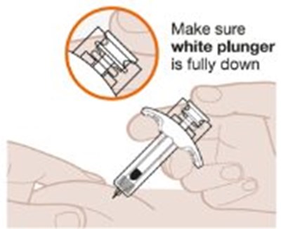 3. Start The Injection And Fully Press The White Plunger (Exdensur Spl Graphic 08)