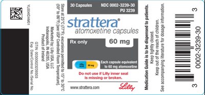 PACKAGE LABEL - STRATTERA 60 mg bottle of 30 - strattera 60mg contain 30 004 01