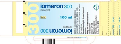 Iomeron 300 Vial 100 mL - UK Iomeron 300 100ml label