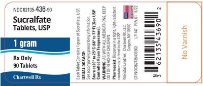 Sucralfate Tablet, USP 1 Gram - NDC-62135-436-90 - 90's-Bottle Label - sucralfate tablets 90s label