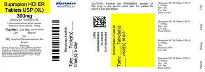 Bupropion HCl Er Tablets Usp Xl 300mg (Bupropion 300mg 500tab)