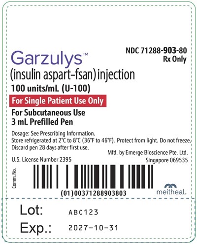 Principal Display Panel – Garzulys (insulin Aspart-fsan) Injection 100 Units Per mL Pen Label (Pen 100u Label V4)