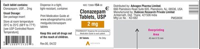 clonazepam-tablets-2mg-30s.jpg Clonazepam Tablets USP, 2mg - NDC 72888-154-30 - 30 Tablets Label - clonazepam tablets 2mg 30s
