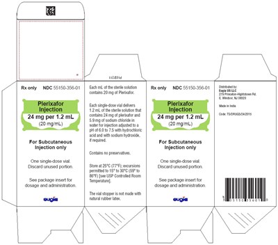 plerixafor-fig2.jpg PACKAGE LABEL-PRINCIPAL DISPLAY PANEL - 24 mg per 1.2 mL (20 mg/mL) Container-Carton Label - plerixafor fig2