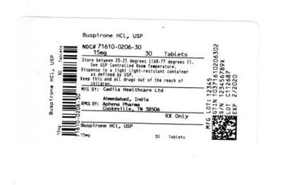 Bottle Label 15 mg - 71610 0206 30