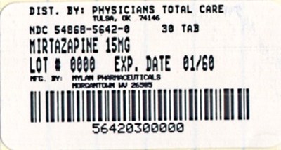 5642.jpg image of 15 mg package label - 5642