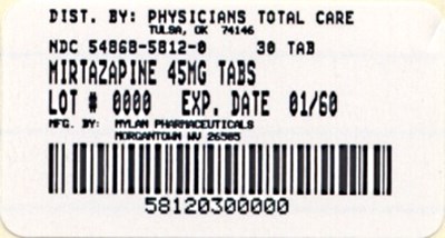 5812.jpg image of 45 mg package label - 5812
