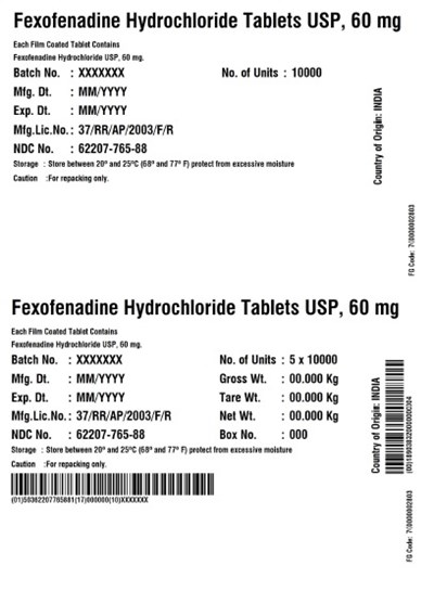 Fexofenadine USP 60mg Label