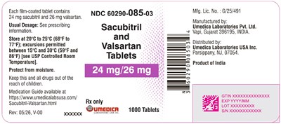 "image Description" (Sacubitril And Valsartan 24mg 26mg 1000s Bottle Label)